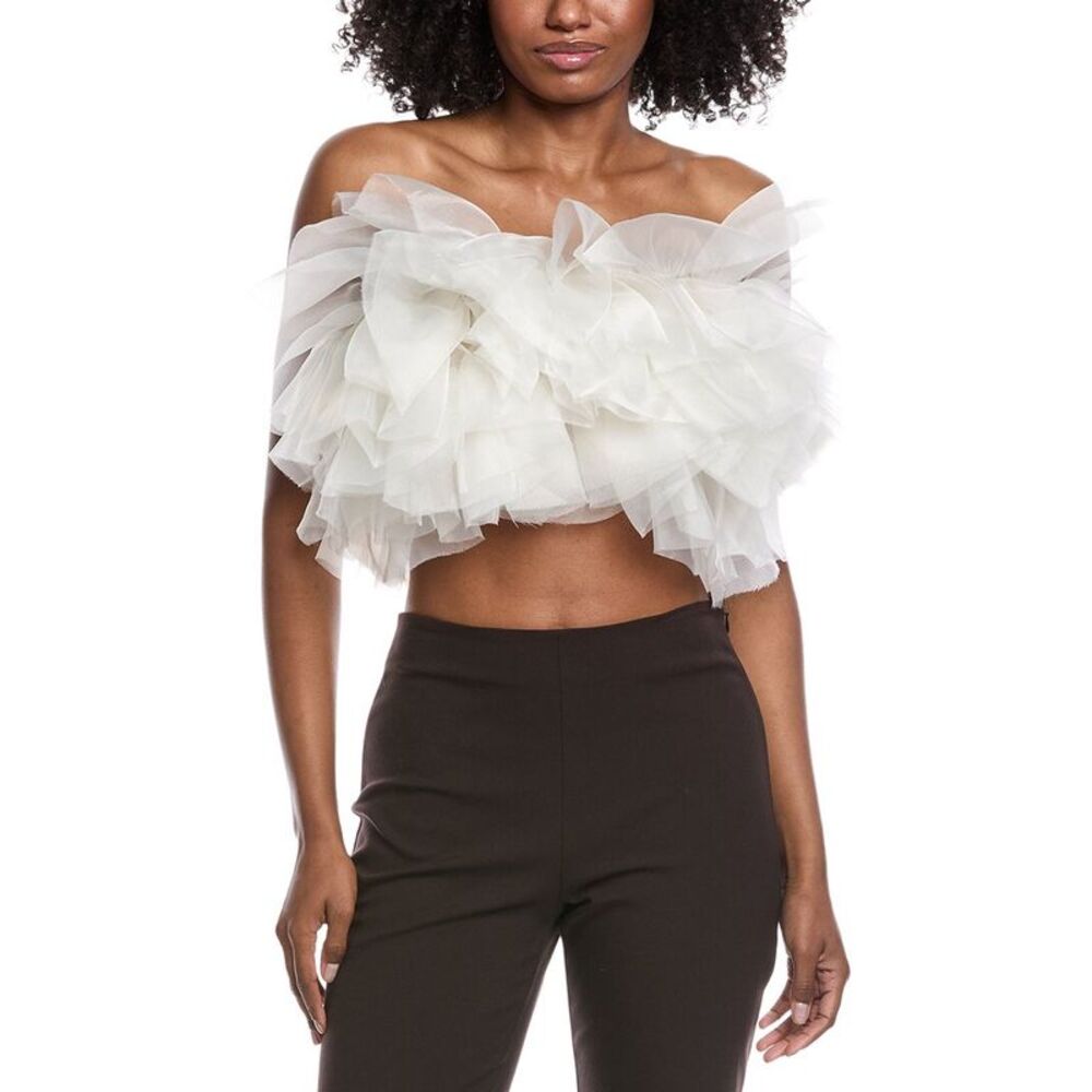 Lapointe Womens  Silk Bustier Top, White